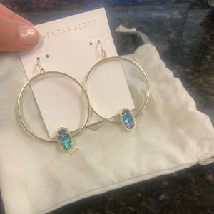 Kendra Scott Elora Earrings in Abalone and Gold - no filter on pics!